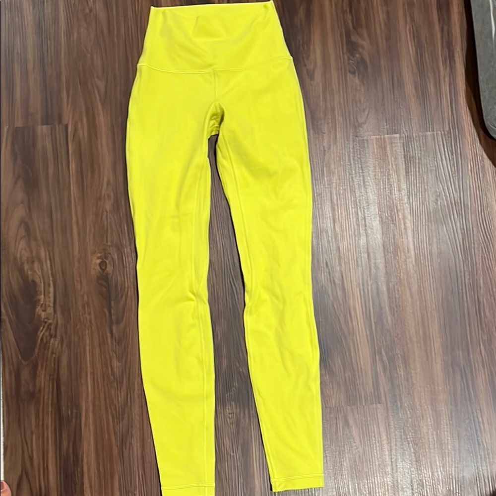 Bright Yellow Lululemon High-Waisted Leggings size 2 Great condition